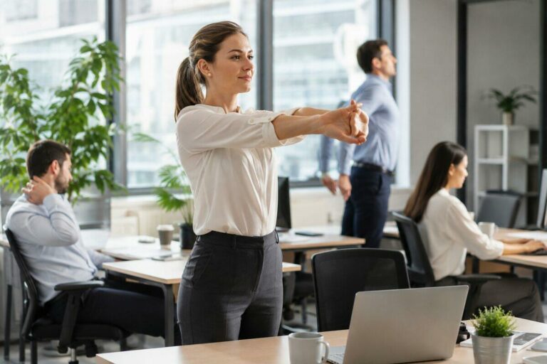 Étirements au bureau : quand et comment, sans matériel